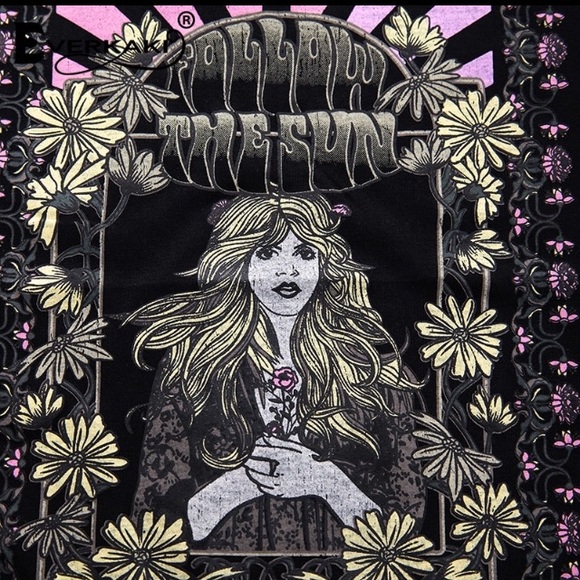 Boho Vintage  Stevie Nicks  Retro Rocker Tee Shirt - Picture 5 of 8